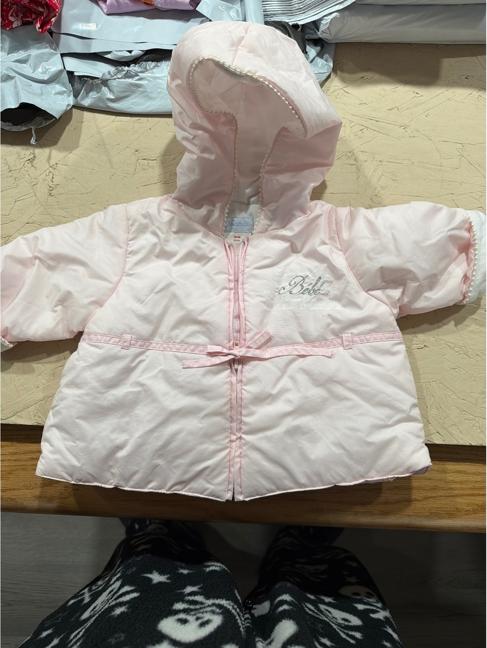 Baby Pink Hooded Jacket – 3 Months